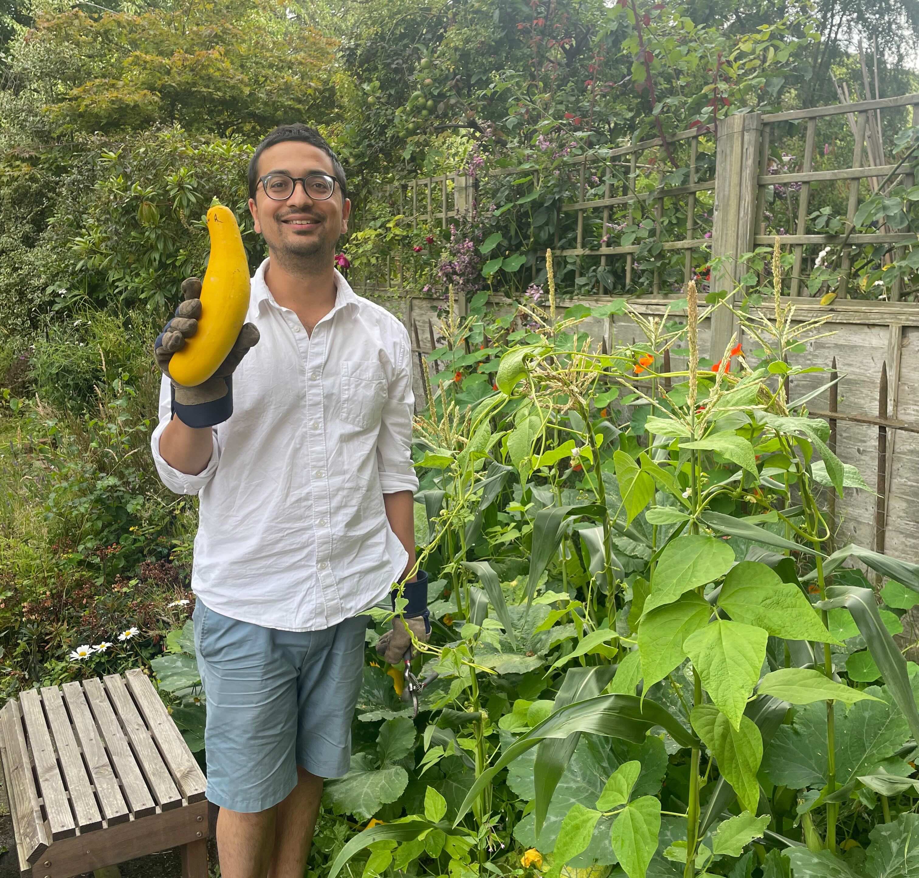 Photo of Aneesh with an enormous marrow.